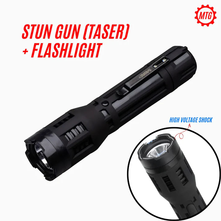 2-in-1 Taser with LED Flashlight  Stun Gun