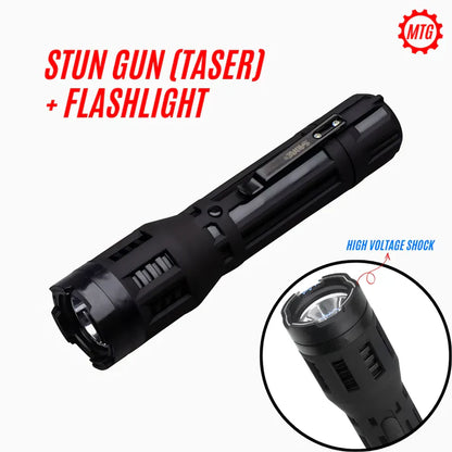 2-in-1 Taser with LED Flashlight  Stun Gun