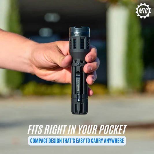 2-in-1 Taser with LED Flashlight  Stun Gun