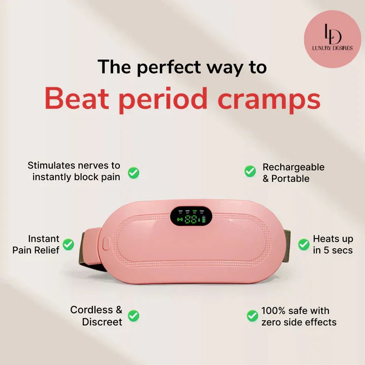 Digital Period Heating Pad & Vibrating Belt | Menstrual Cramps