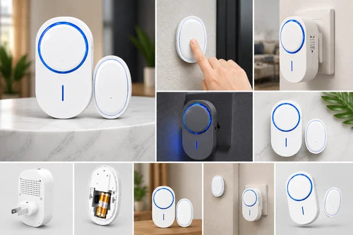 Wireless   Doorbell   –   4-Level   Volume   Control,   LED   Indicator   &   Easy   Installation