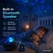 RC Starry Night Lamp Projector with Bluetooth Party Speaker