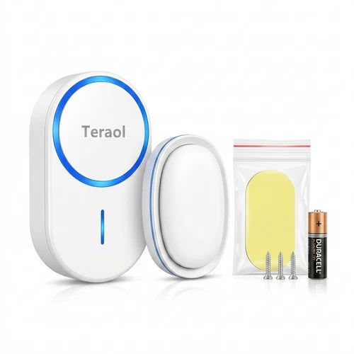 Wireless   Doorbell   –   4-Level   Volume   Control,   LED   Indicator   &   Easy   Installation