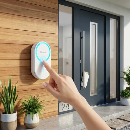 Wireless   Doorbell   –   4-Level   Volume   Control,   LED   Indicator   &   Easy   Installation