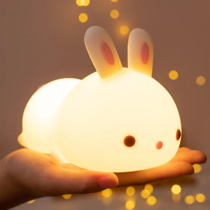 Clopal Soft Rechargeable Color Changing Cute Bunny Night Light for Kids Baby Lamp