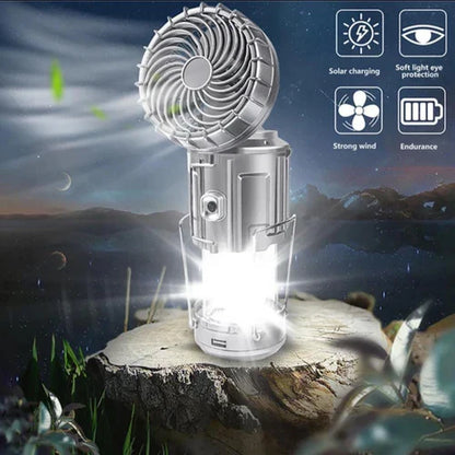 3 IN 1 PORTABLE SOLAR LATERN + FAN + POWER BANK