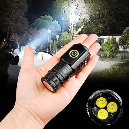 Three-Eyed Monster Ultra-Bright Mini Flashlight Rechargeable Torch